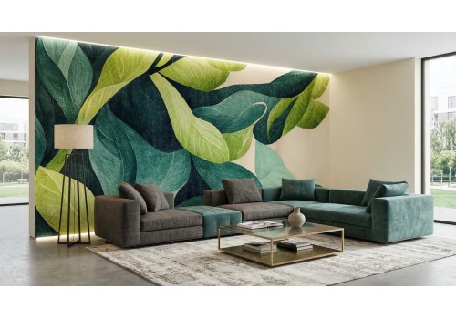 Carta da parati astratta in tonalità del verde