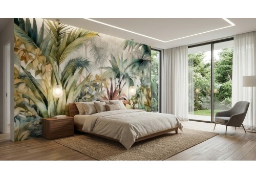 Carta da parati tropicale in stile acquerello 2