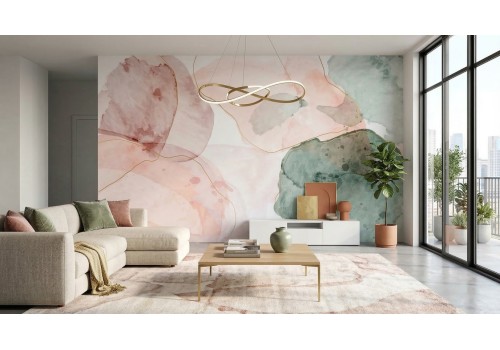 Carta da parati astratta tonalità pastello 2