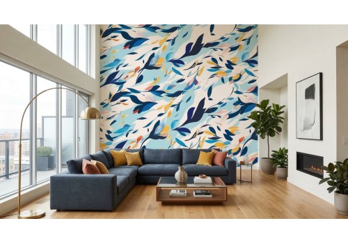 Carta da parati foglie astratte | Made in Italy