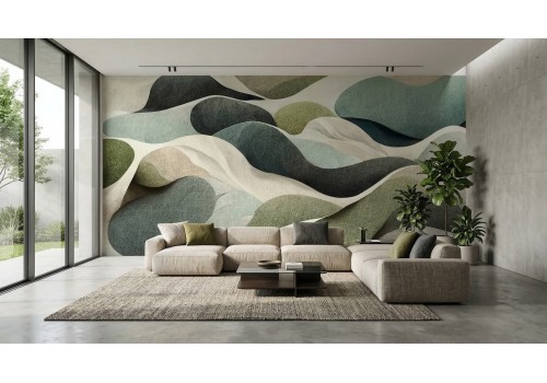 Carta da parati onde verdi astratte