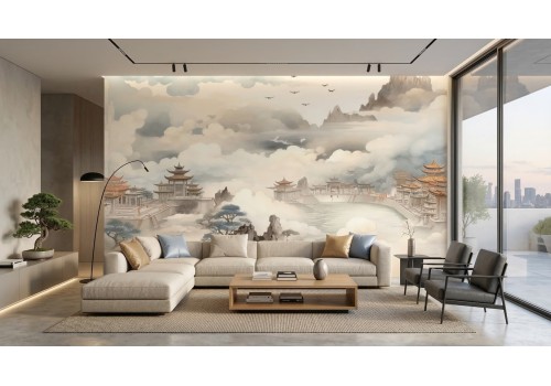 Carta da parati paesaggio orientale