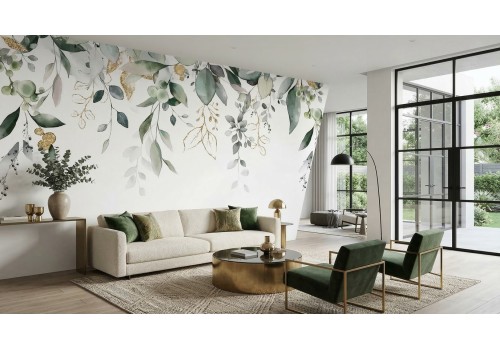Carta da parati foglie acquerello | Made in Italy 2