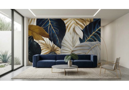 Carta da parati foglie eleganti | Cartadaparati.it