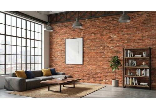 Carta da parati muro di mattoni rossi | Cartadaparati.it