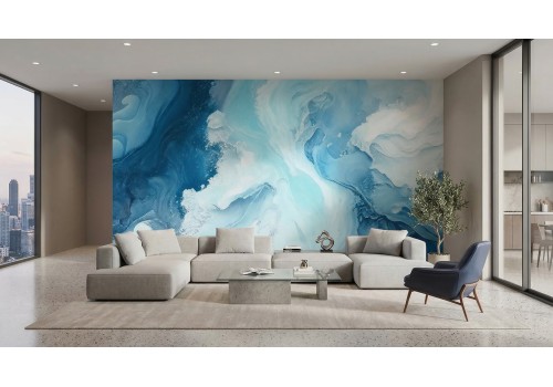 Carta da parati blu astratto moderna | Certificata