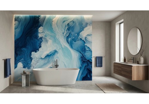 Carta da parati blu astratto moderna | Certificata 2