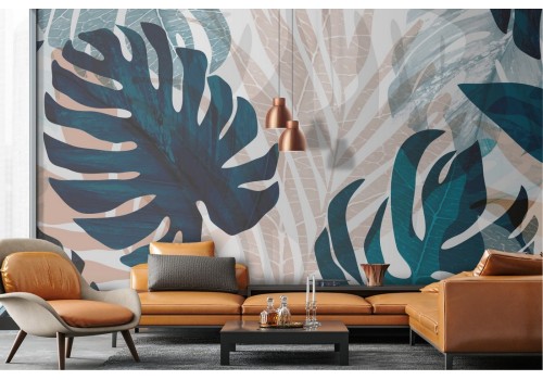 Tropical leaves modern abstract nature wallpaper 2