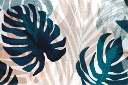 Carta da Parati Design e Stili Flora e Fauna Astratta Foglie Moderna Tropicale