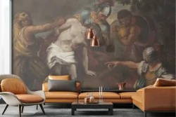 Painted Wallpaper Crucifixion Art