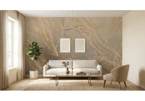 Carta da parati foglie tropicali stilizzate | Certificata 2