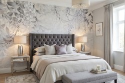 Carta da parati foglie colori tenui