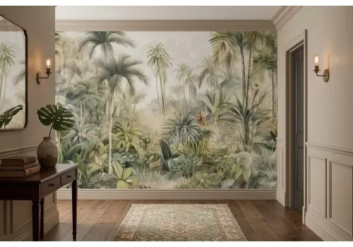 Carta da parati giungla tropicale vintage