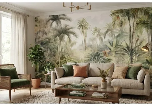 Carta da parati giungla tropicale vintage 2