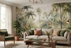 Carta da parati tropicale salotto