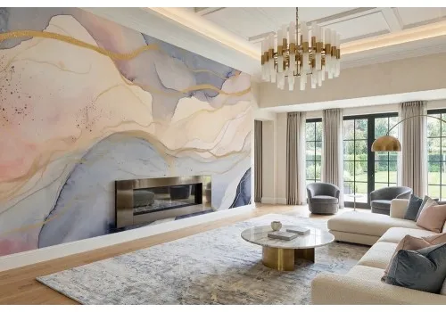 Carta da parati onde acquerello 2