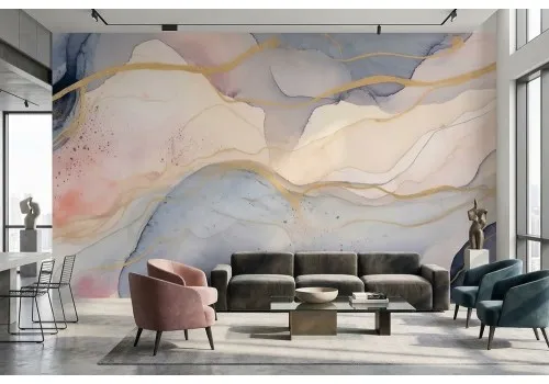 Carta da parati onde acquerello