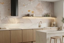 Carta da parati stilizzata cucina