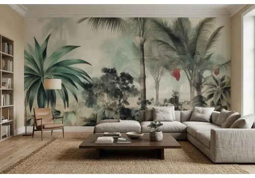 Carta da parati paesaggio tropicale vintage 2