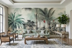 Carta da parati paesaggio tropicale vintage