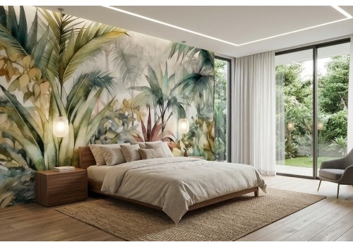 Carta da parati giungla acquerello 2