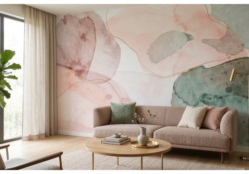 Carta da parati acquerello pastello astratta 2