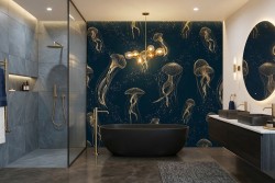 Carta da parati figure stilizzate oro