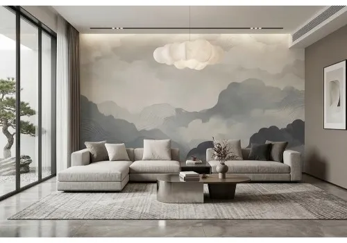 Carta da parati nuvole pastello 2