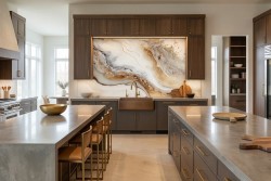 Carta da parati effetto marmo cucina