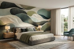 Carta da parati onde sfumature astratte