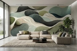 Carta da parati onde verdi astratte