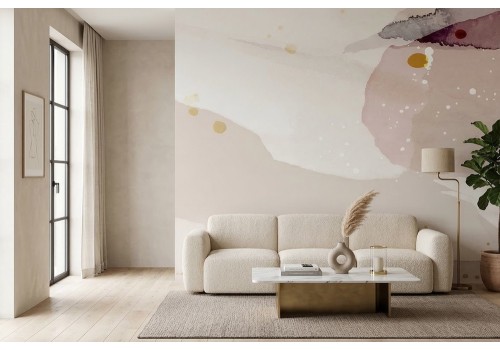 Carta da parati astratta rosa acquerello