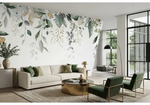 Carta da parati foglie acquerello | Made in Italy 2