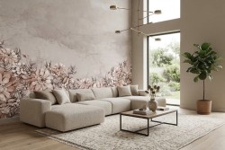 Carta da parati floreale rosa antico