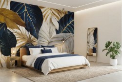 Carta da parati foglie elegante