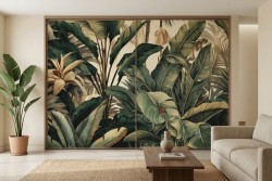 Carta da parati foglie giungla