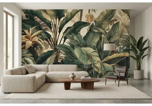 Carta da parati foglie giungla tropicale