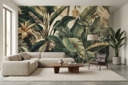 Carta da parati foglie giungla tropicale