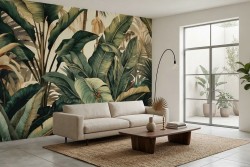 Carta da parati tropicale salotto