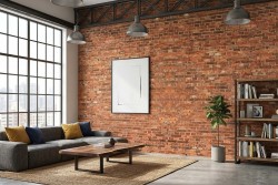 Carta da parati effetto mattoni rossi