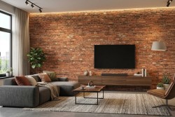 Carta da parati moderna effetto mattoni