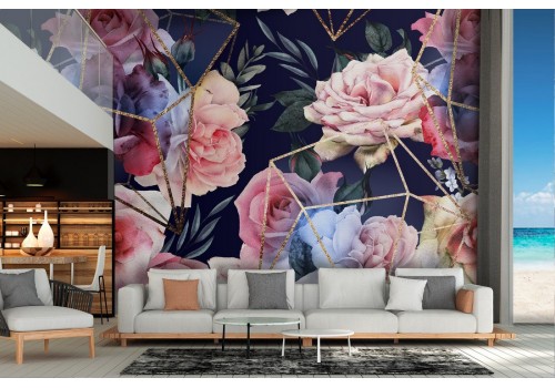 Wallpaper floral composition modern design