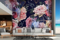 Wallpaper floral composition modern design