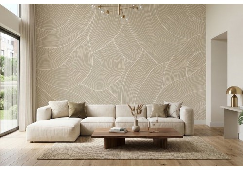 Carta da parati onde astratte fondo beige