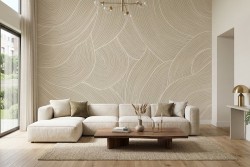 Carta da parati onde astratte fondo beige