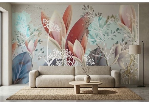 Carta da parati floreale astratto elegante