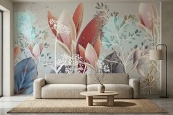 Carta da parati floreale astratto elegante