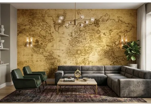 Carta da parati mappamondo vintage 2