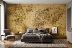 Carta da parati mappamondo vintage | Made in Italy