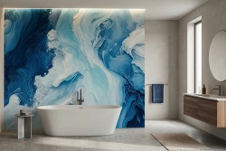 Carta da parati blu astratto moderna | Certificata